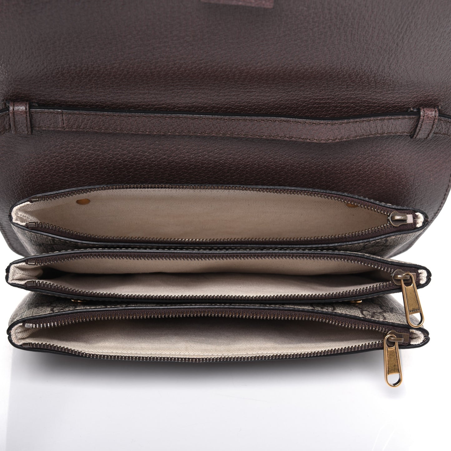 GG Supreme Monogram Web Ophidia Flap Messenger Bag Beige New Acero