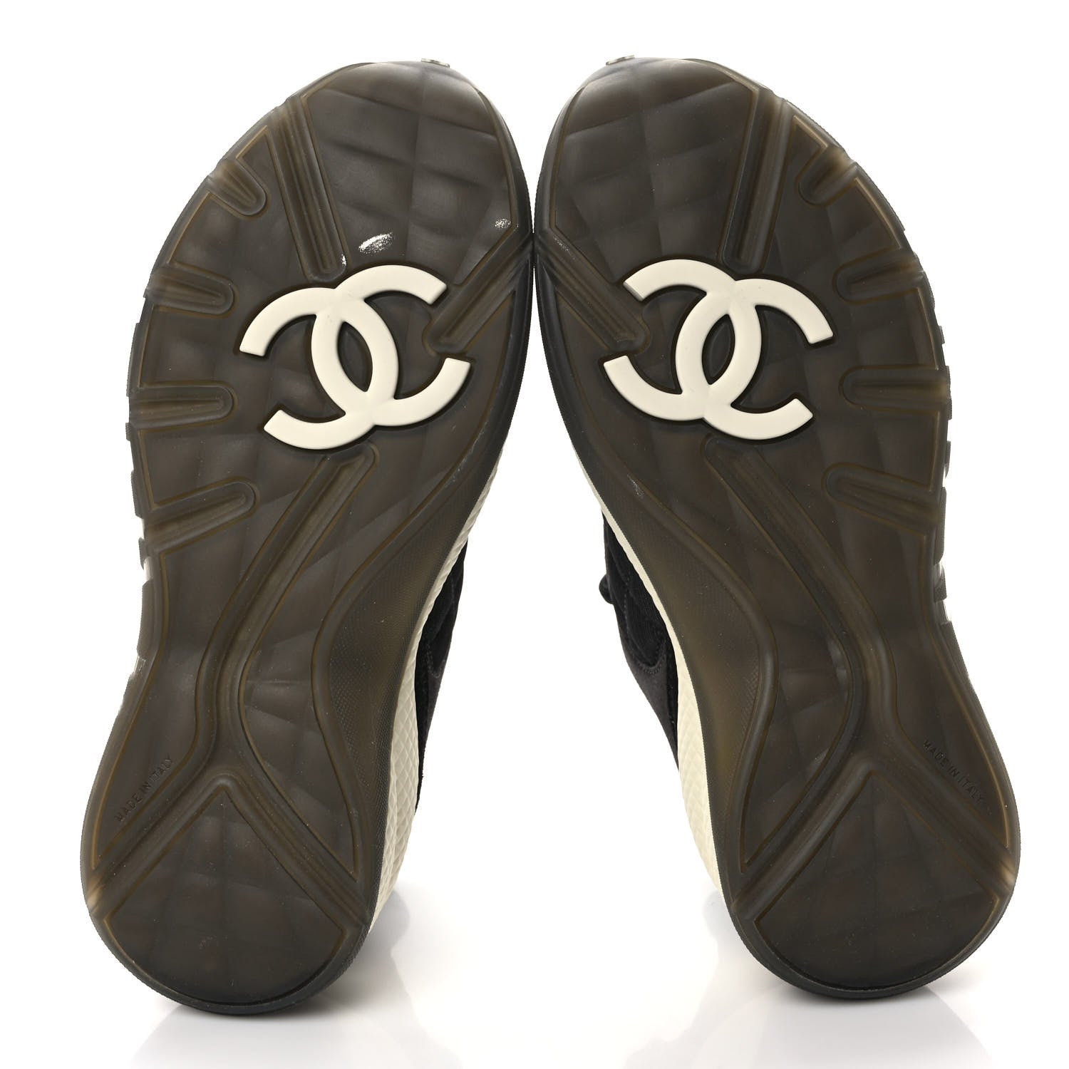 Chanel Mesh Suede Calfskin Quilted Sneakers 37 Black Dark Grey 5 of 9