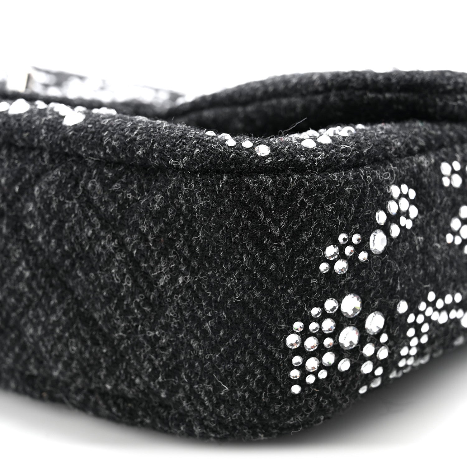 Chanel Tweed Swarovski Crystal Leopard Jumbo Flap  Black 10 of 11
