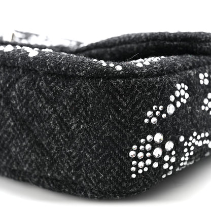 Chanel Tweed Swarovski Crystal Leopard Jumbo Flap  Black 10 of 11