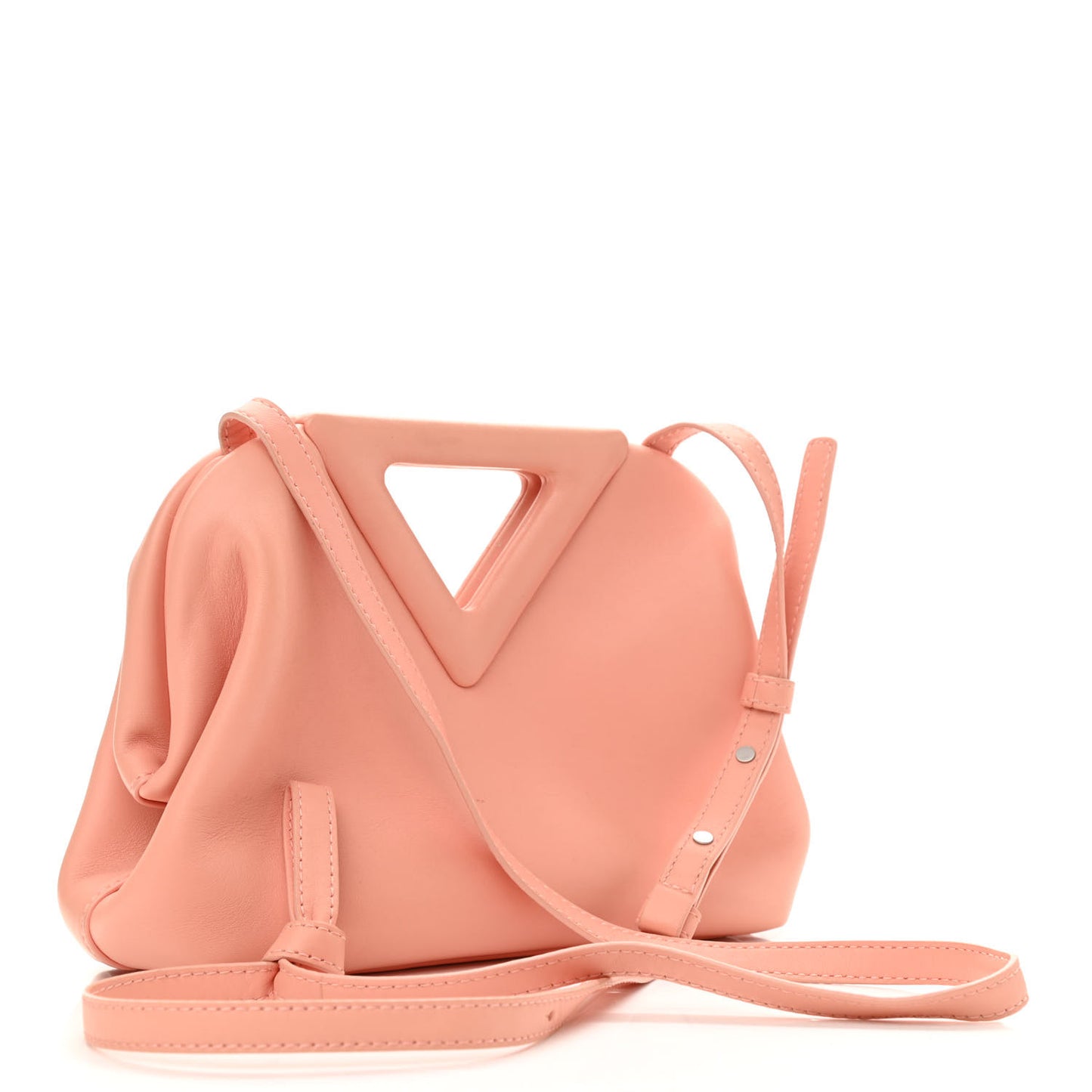 Calfskin Small The Point Triangle Bag Peachy
