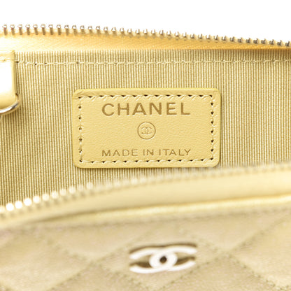 Chanel Iridescent Caviar Quilted Key Holder Case Yellow 6 of 8