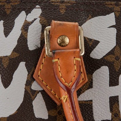 Louis Vuitton Monogram Graffiti Speedy 30 Silver 9 of 11