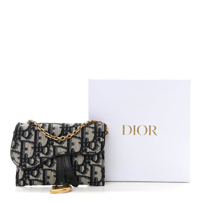 Christian Dior Oblique Nano Saddle Chain Pouch Blue 11 of 11