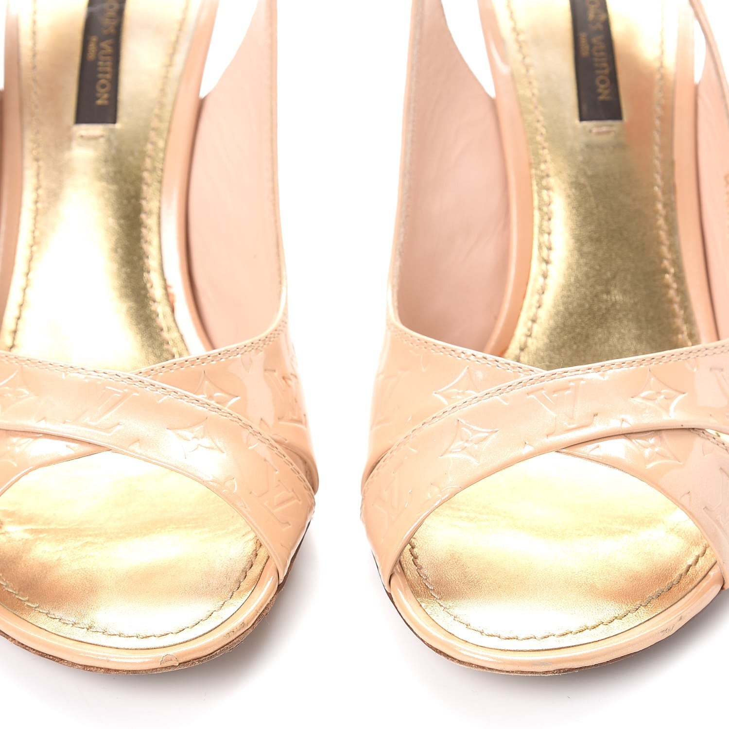 Louis Vuitton Vernis No Doubt Slingback Heels 36.5 Rose Poudre 11 of 11