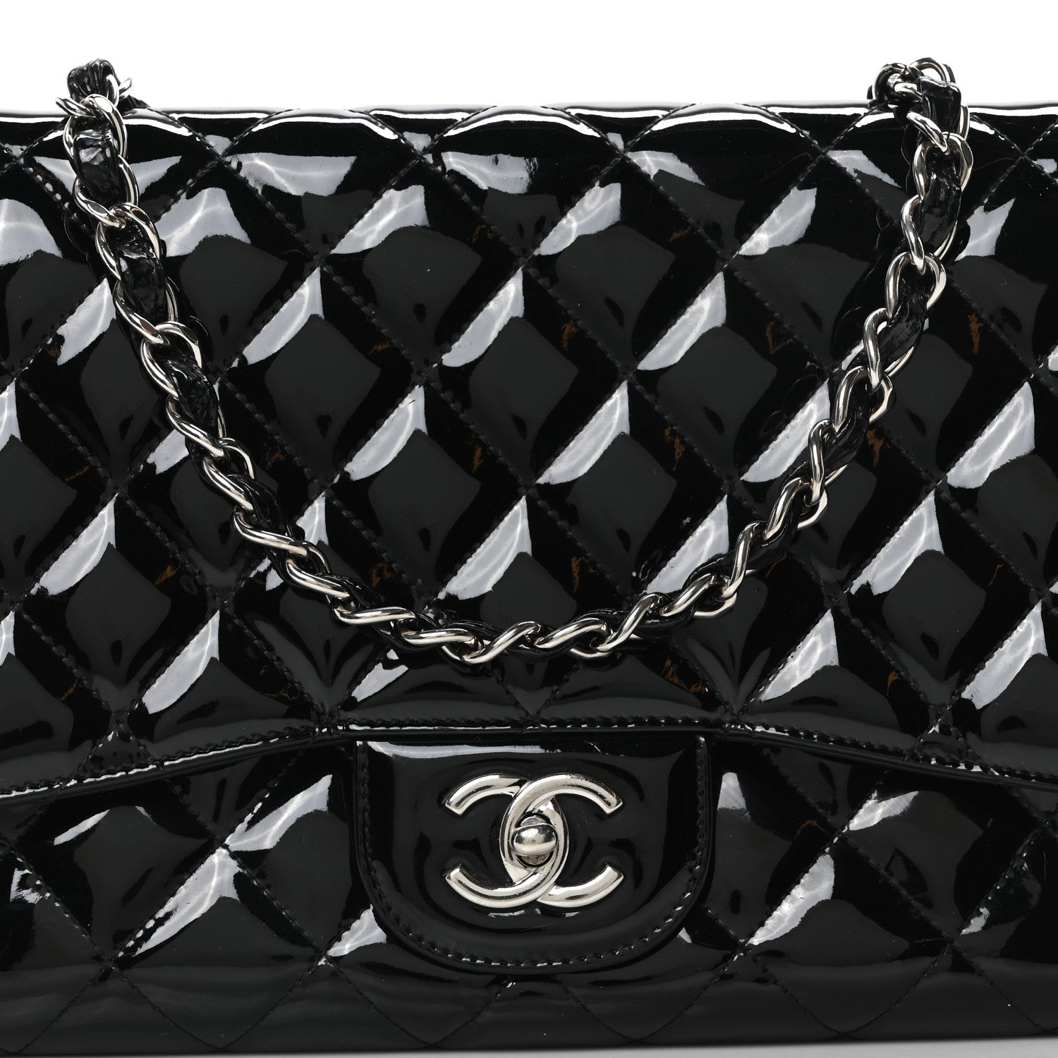 Chanel Patent Quilted Jumbo Single Flap Black 6 of 8