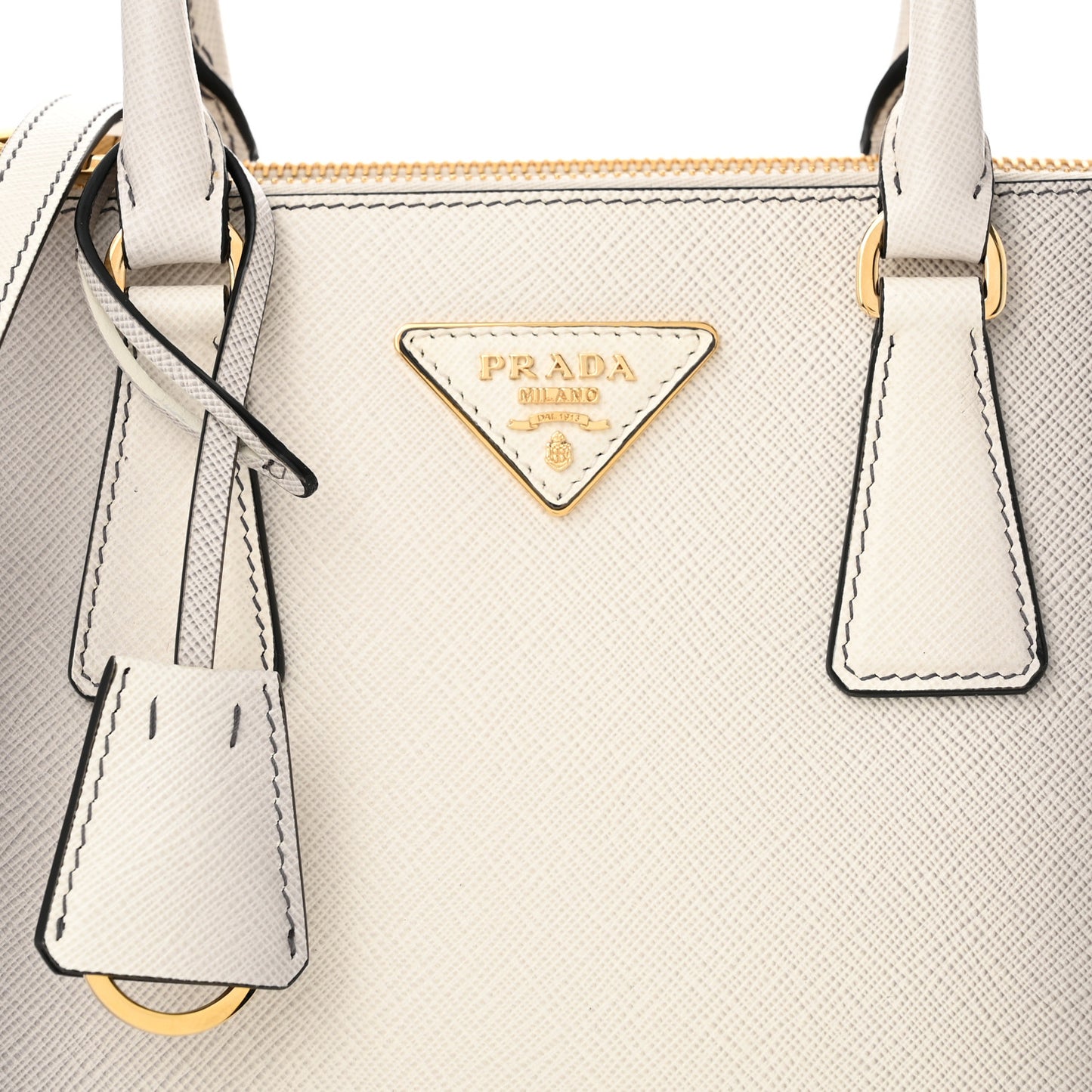 Saffiano Lux Ombre Small Galleria Double Zip Tote Gradient White