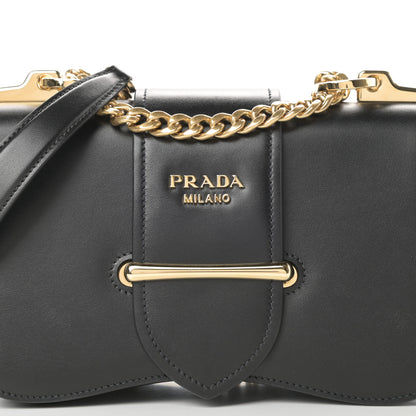 Prada City Calfskin Sidonie Small Chain Crossbody Bag Black 7 of 14