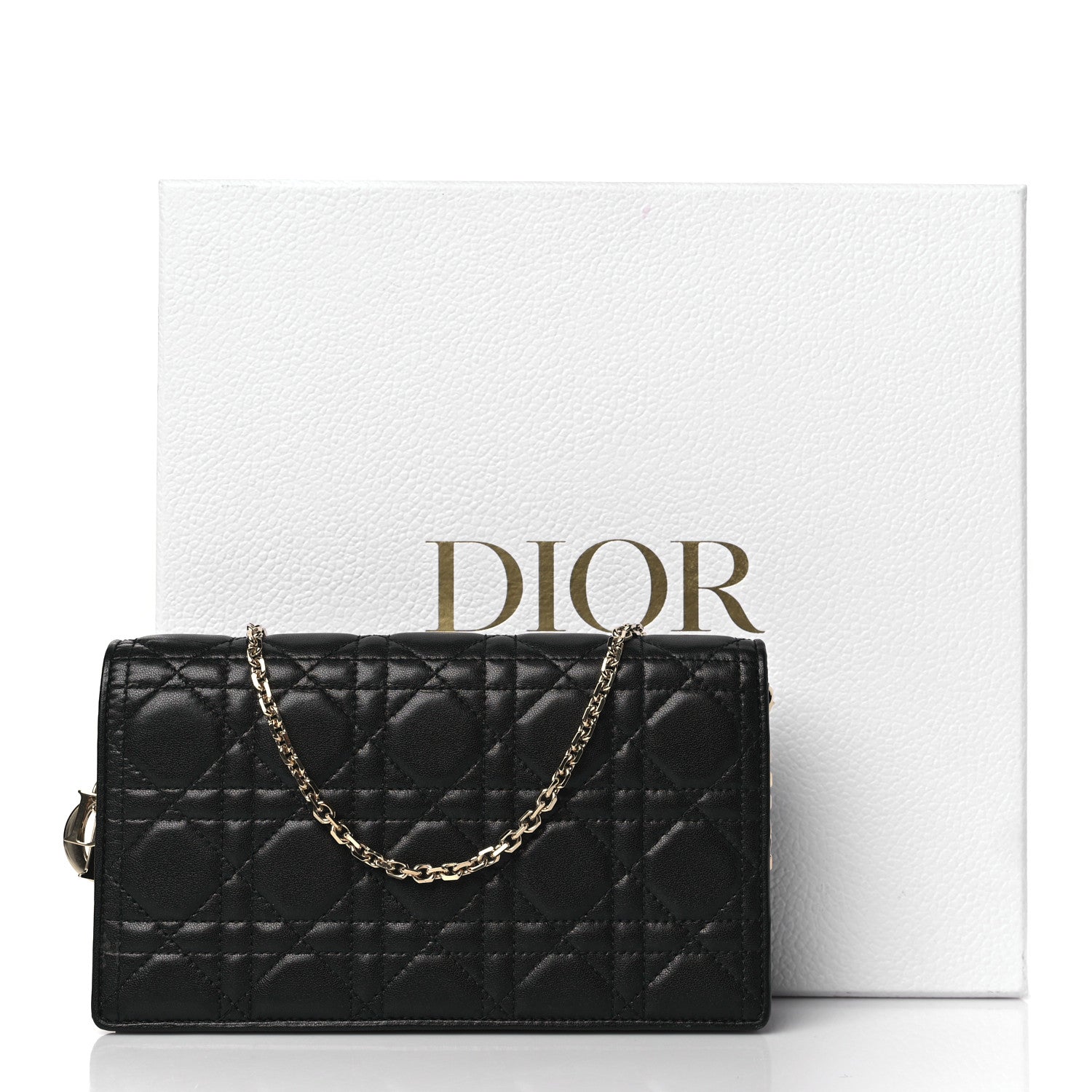 Christian Dior Lambskin Cannage Lady Dior Pouch Black 11 of 11