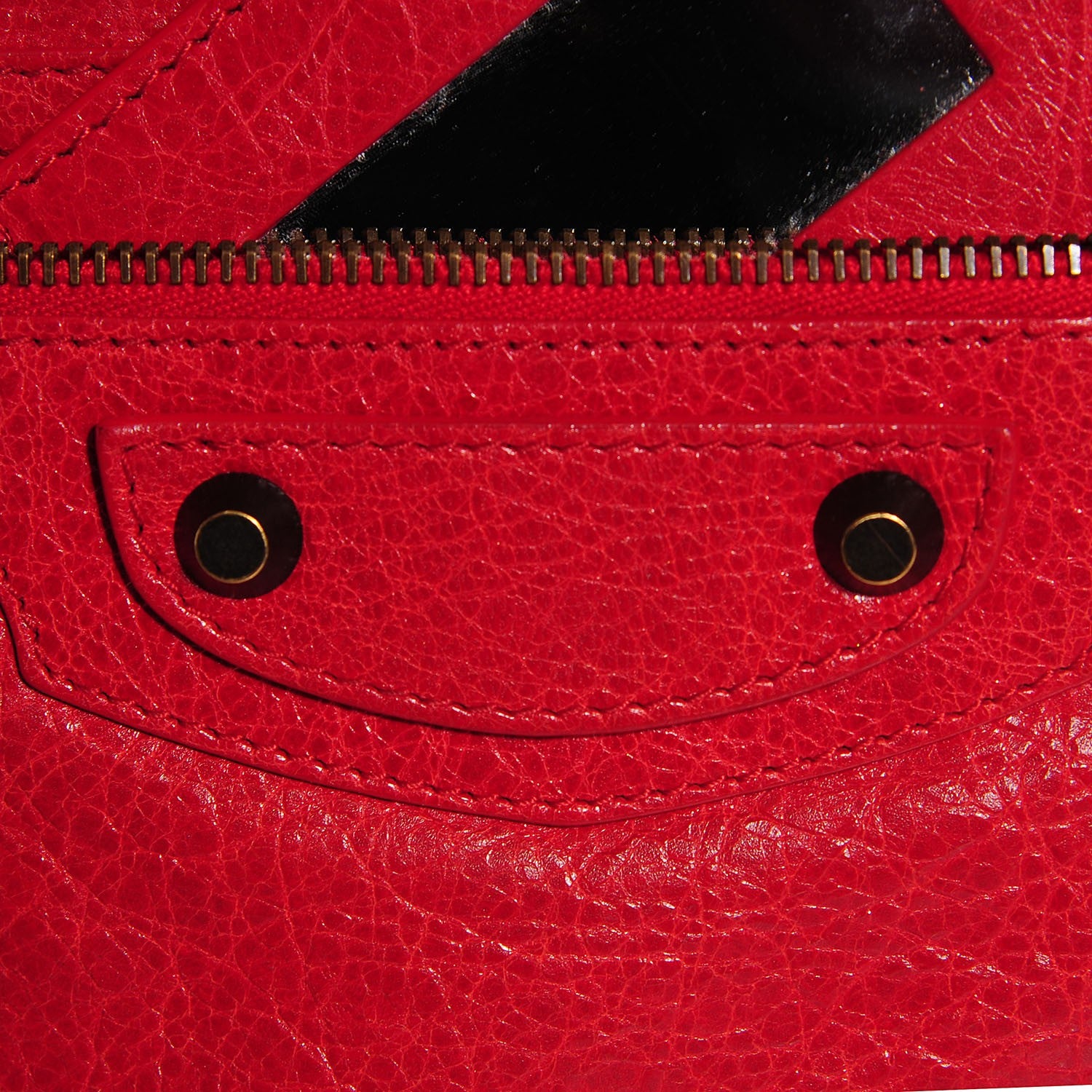 Balenciaga Agneau Classic Hardware Flat Handle Clutch Rouge Coquelicot 8 of 12