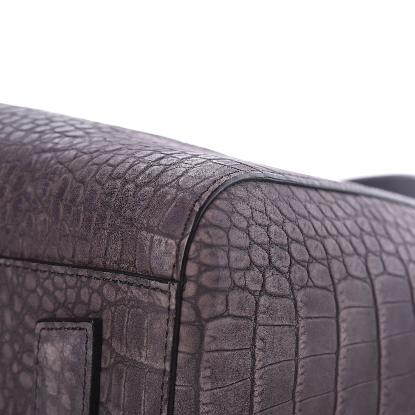 Nubuck Crocodile Embossed Medium Antigona Brown