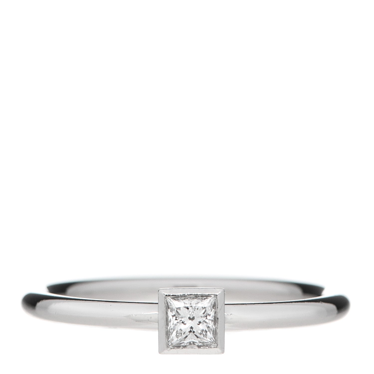 Tiffany Platinum Diamond .16ct Bezet Ring 53 6.25 1 of 6