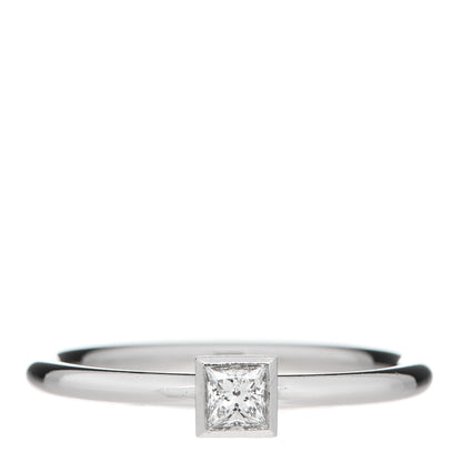 Tiffany Platinum Diamond .16ct Bezet Ring 53 6.25 1 of 6
