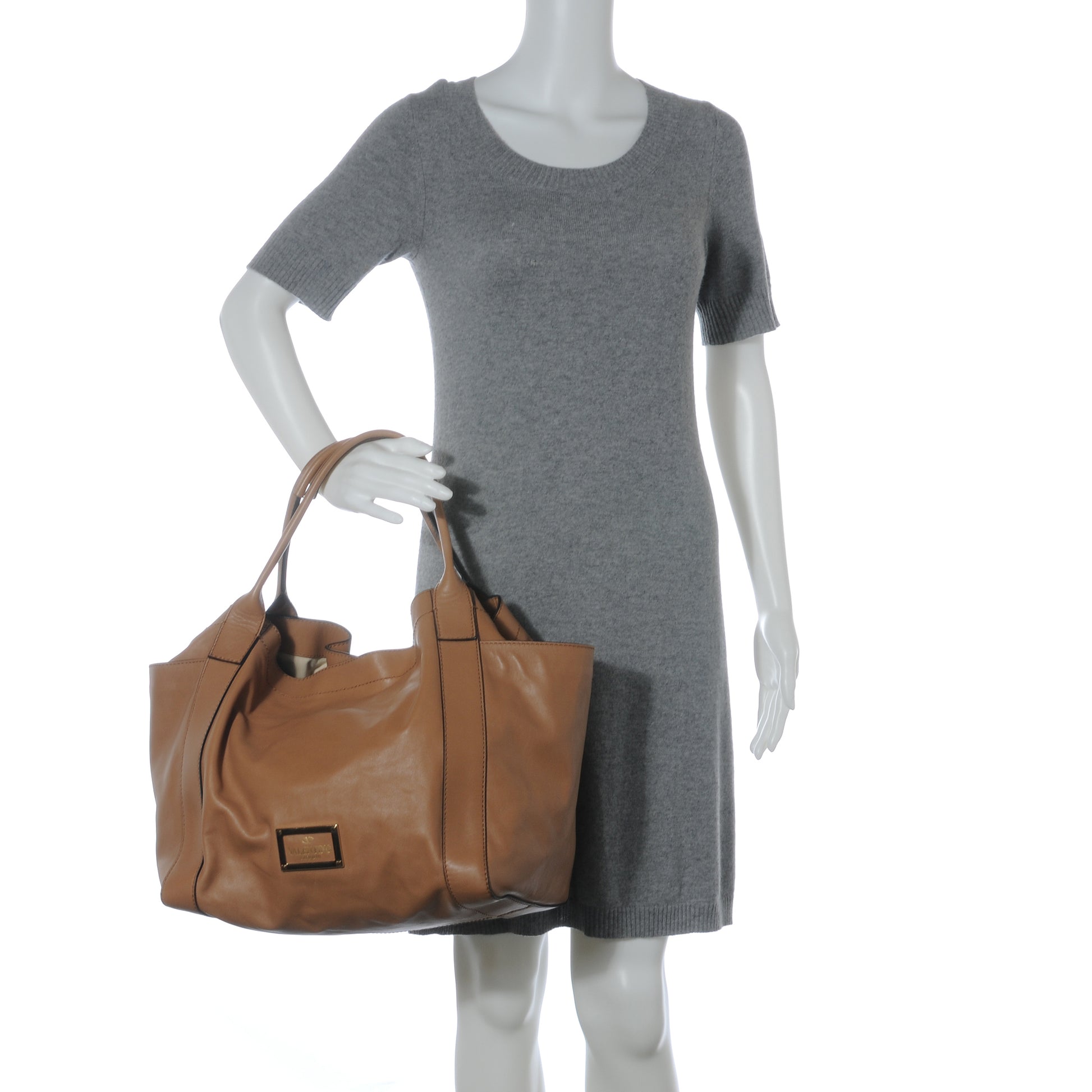 Valentino Garavani Nappa Leather Tote Camel 2 of 8