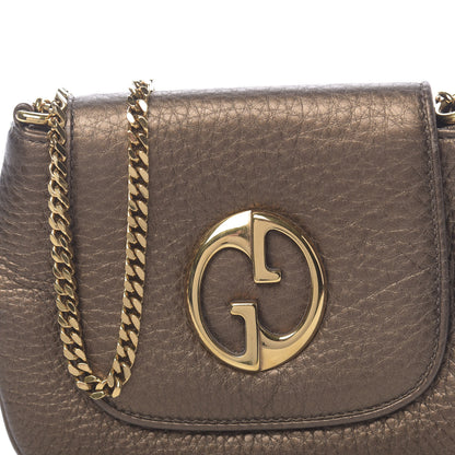 Gucci Metallic Pebbled Calfskin Small 1973 Chain Shoulder Bag Winter Leaf 12 of 12