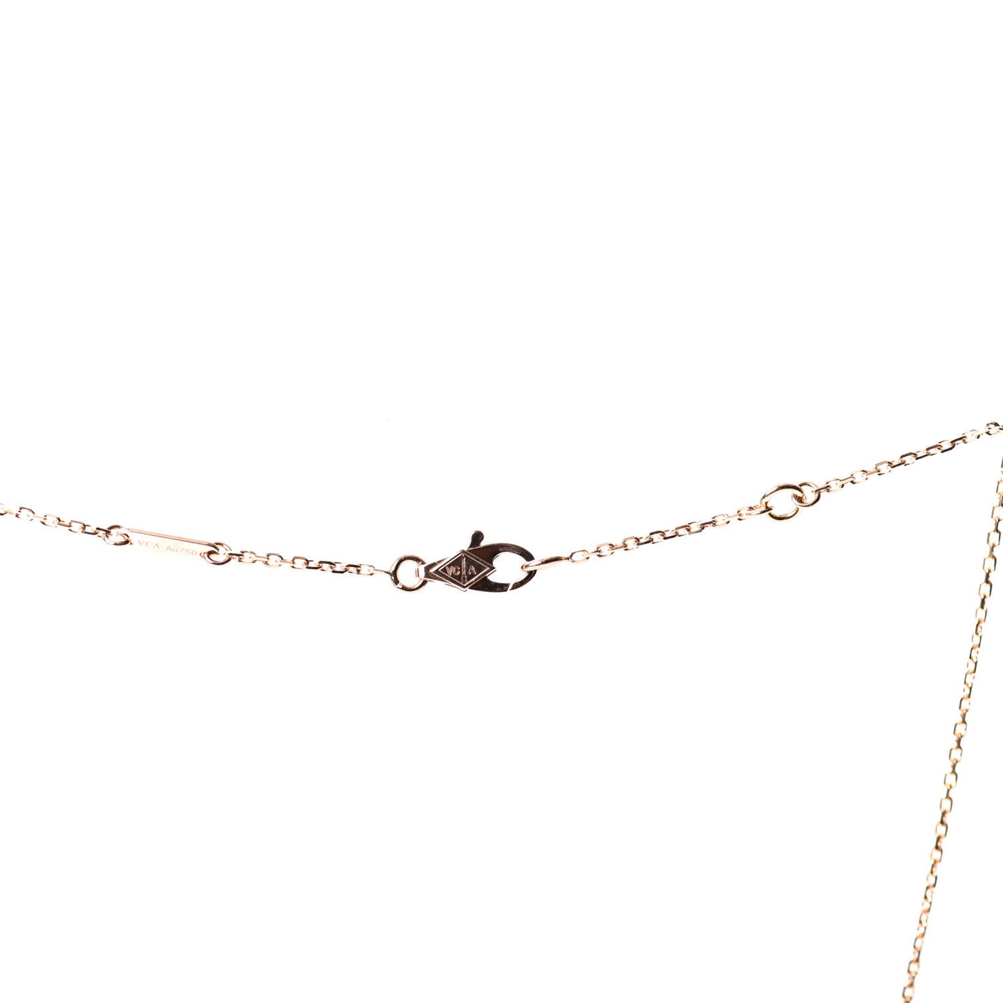 18K Rose Gold Carnelian Sweet Alhambra Pendant Necklace