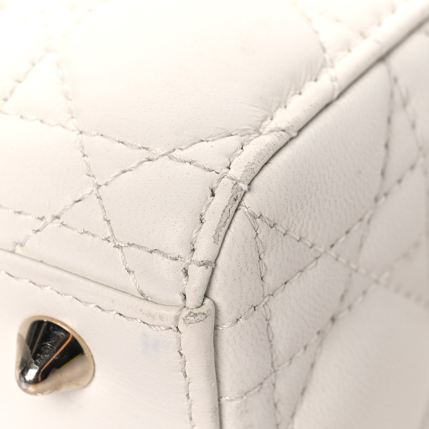 Lambskin Cannage Small My ABCDior Lady Dior White