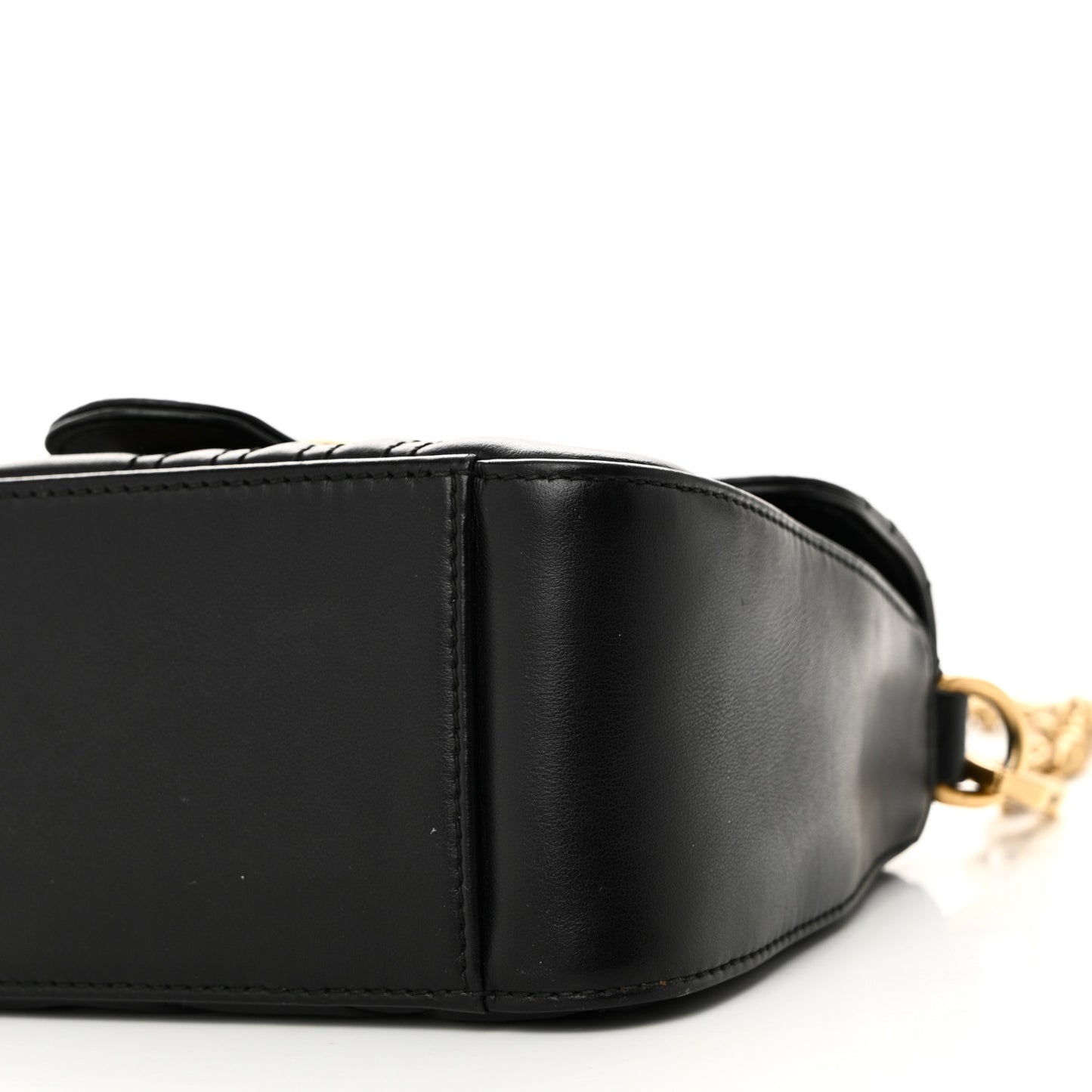 Calfskin Matelasse Mini GG Marmont Top Handle Shoulder Bag Black