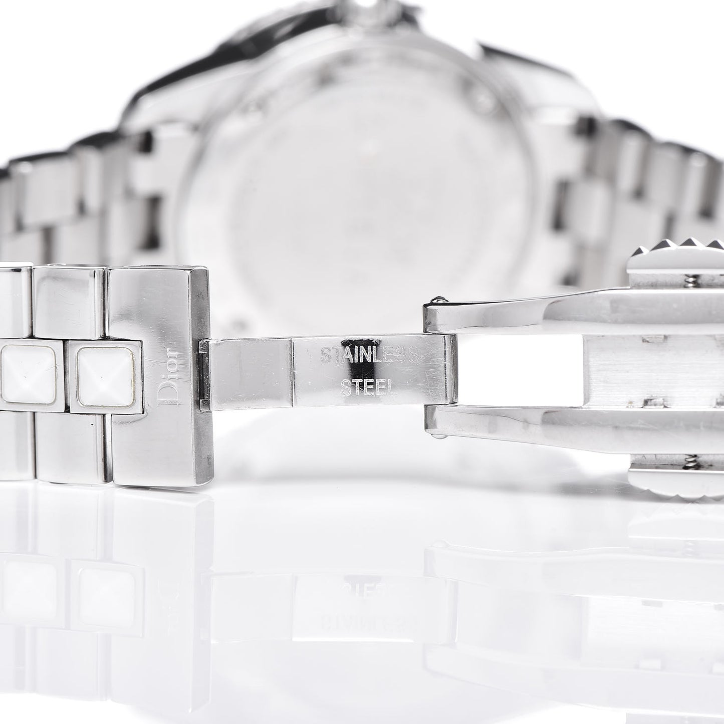Stainless Steel Sapphire 29mm Christal Quartz Watch White