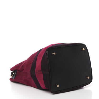 Burberry Overdyed Canvas Mega Check Medium Ashby Hobo Saddle Plum 3 of 8