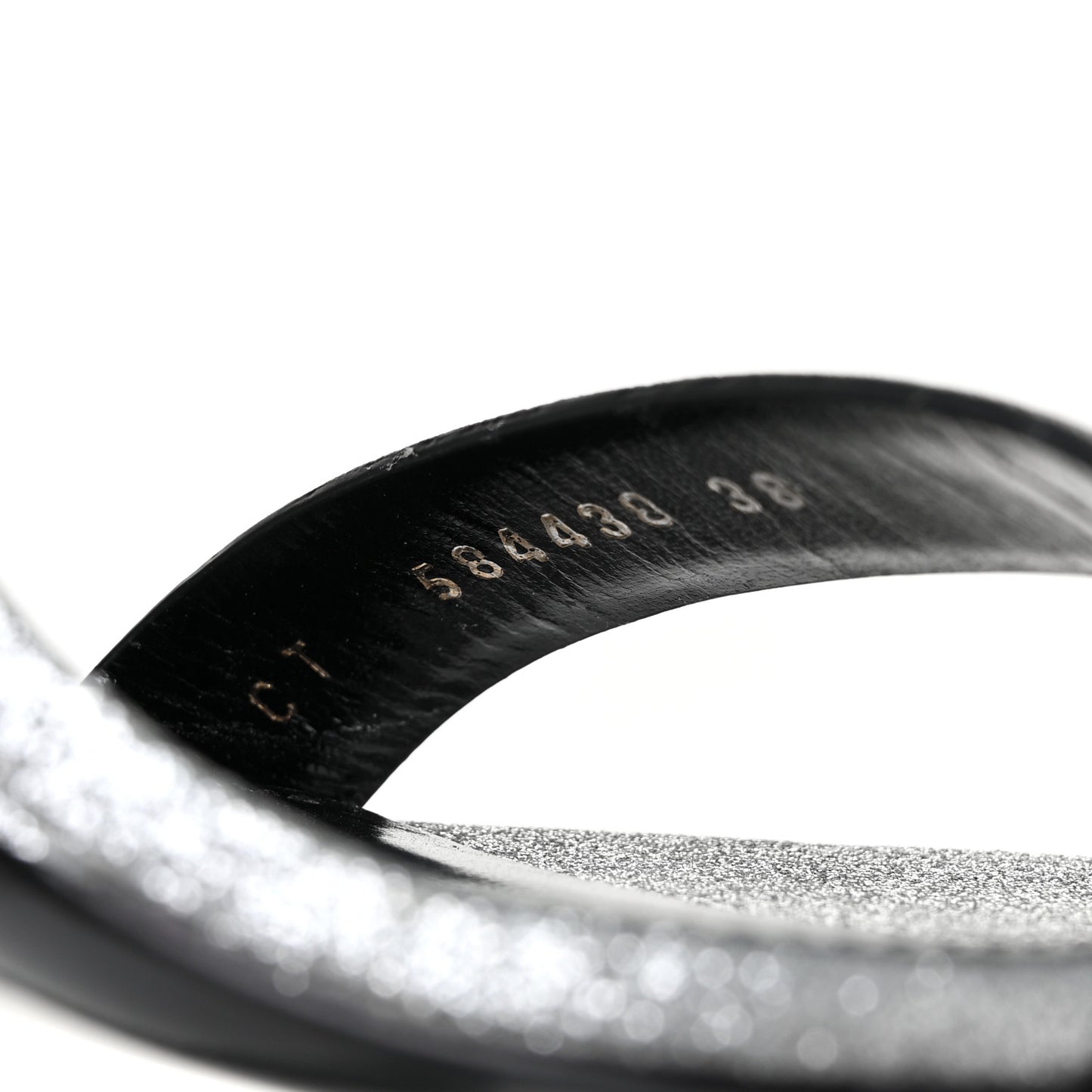 Glitter Amber 105 Ankle Strap Sandals 38 Silver