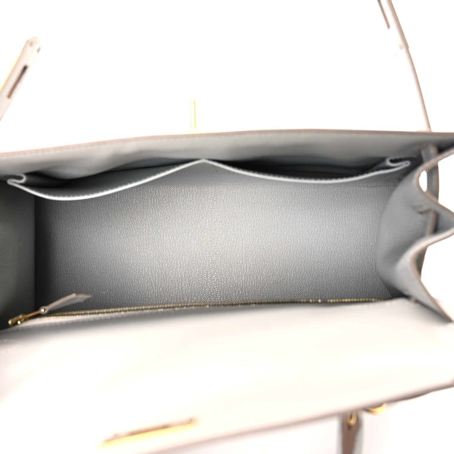 Hermes Tadelakt Kelly Sellier 28 Gris Perle 5 of 10