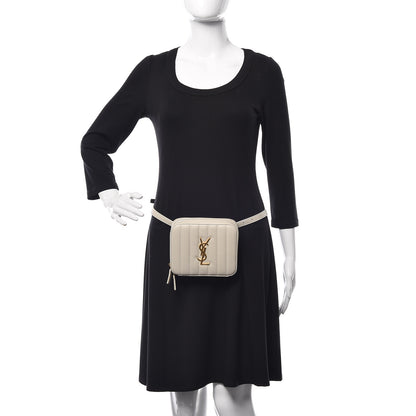 Saint Laurent Lambskin Matelasse Vicky Monogram Belt Bag Crema Soft 2 of 8