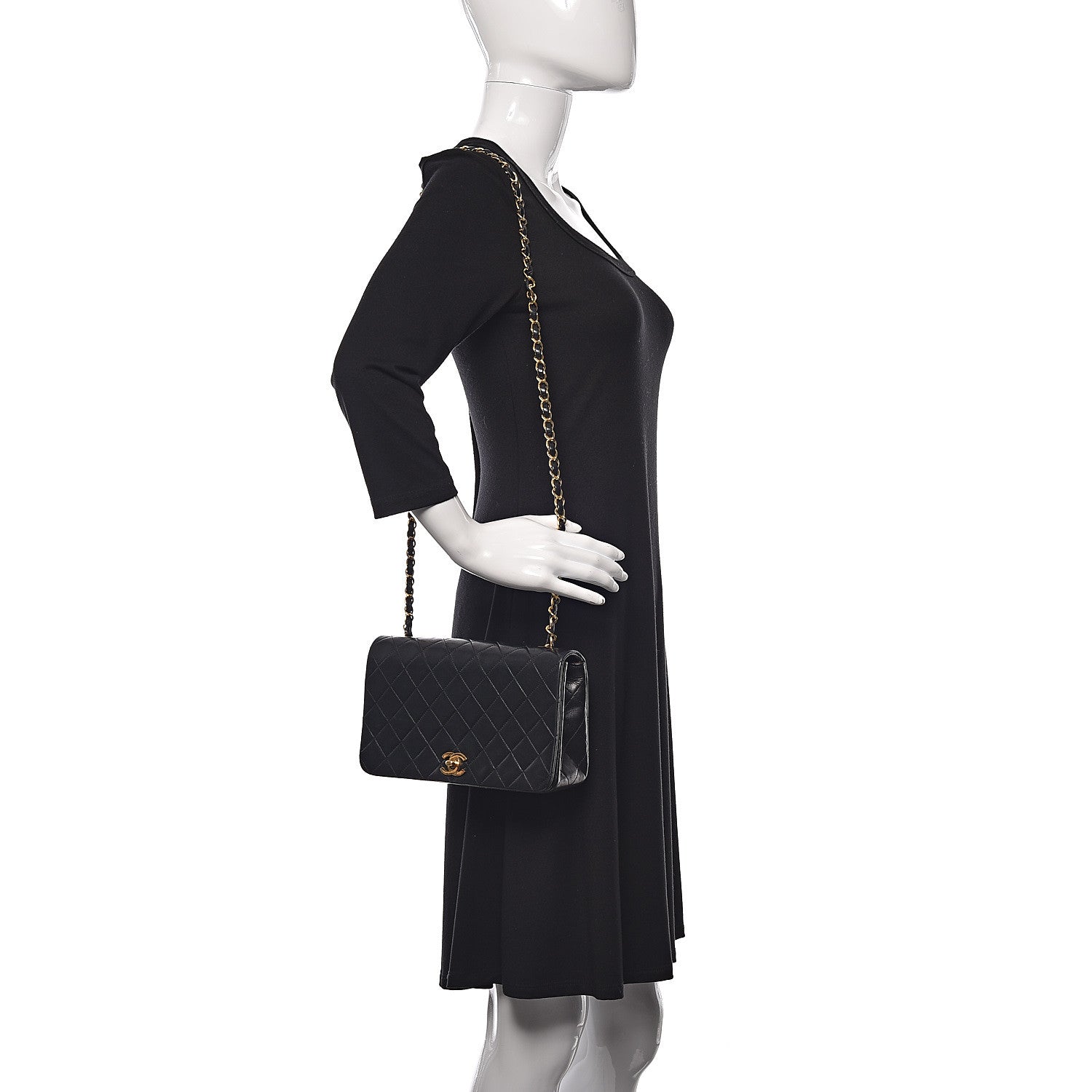 Chanel Lambskin Quilted Small Single Flap Black 2 of 11