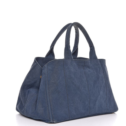 Prada Canapa Logo Shopping Tote Cobalto 3 of 6
