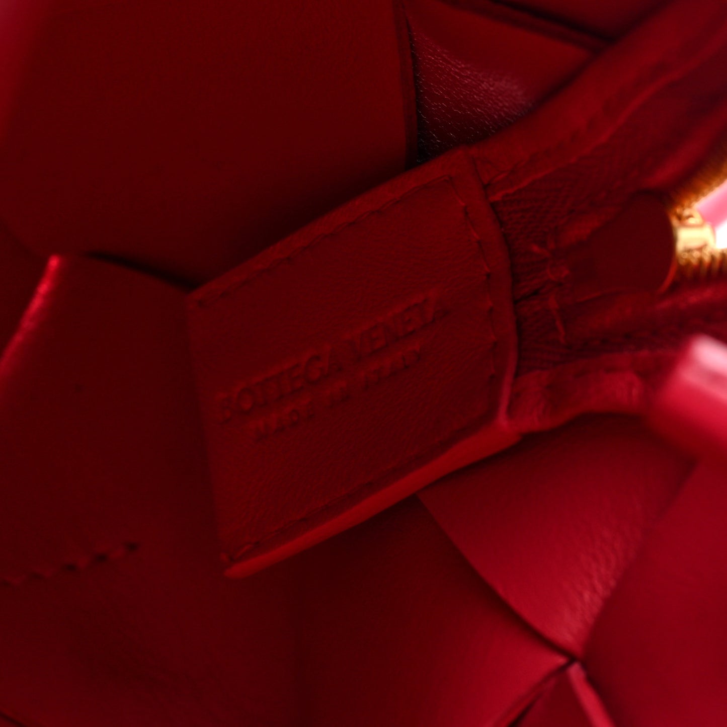 Lambskin Maxi Intrecciato Mini Cassette Camera Bag Cranberry