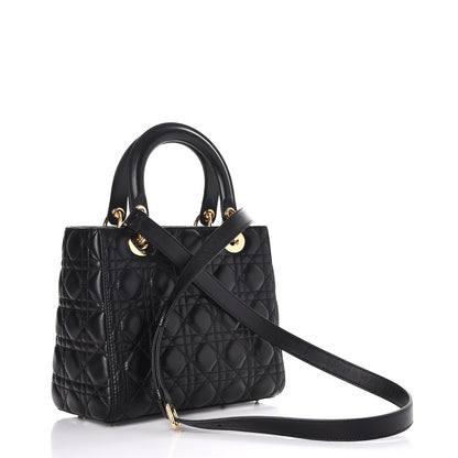 Christian Dior Lambskin Cannage Medium Lady Dior Black 4 of 8