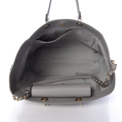 Chanel Calfskin Stitched Medium Shopping Tote Grey 5 of 12