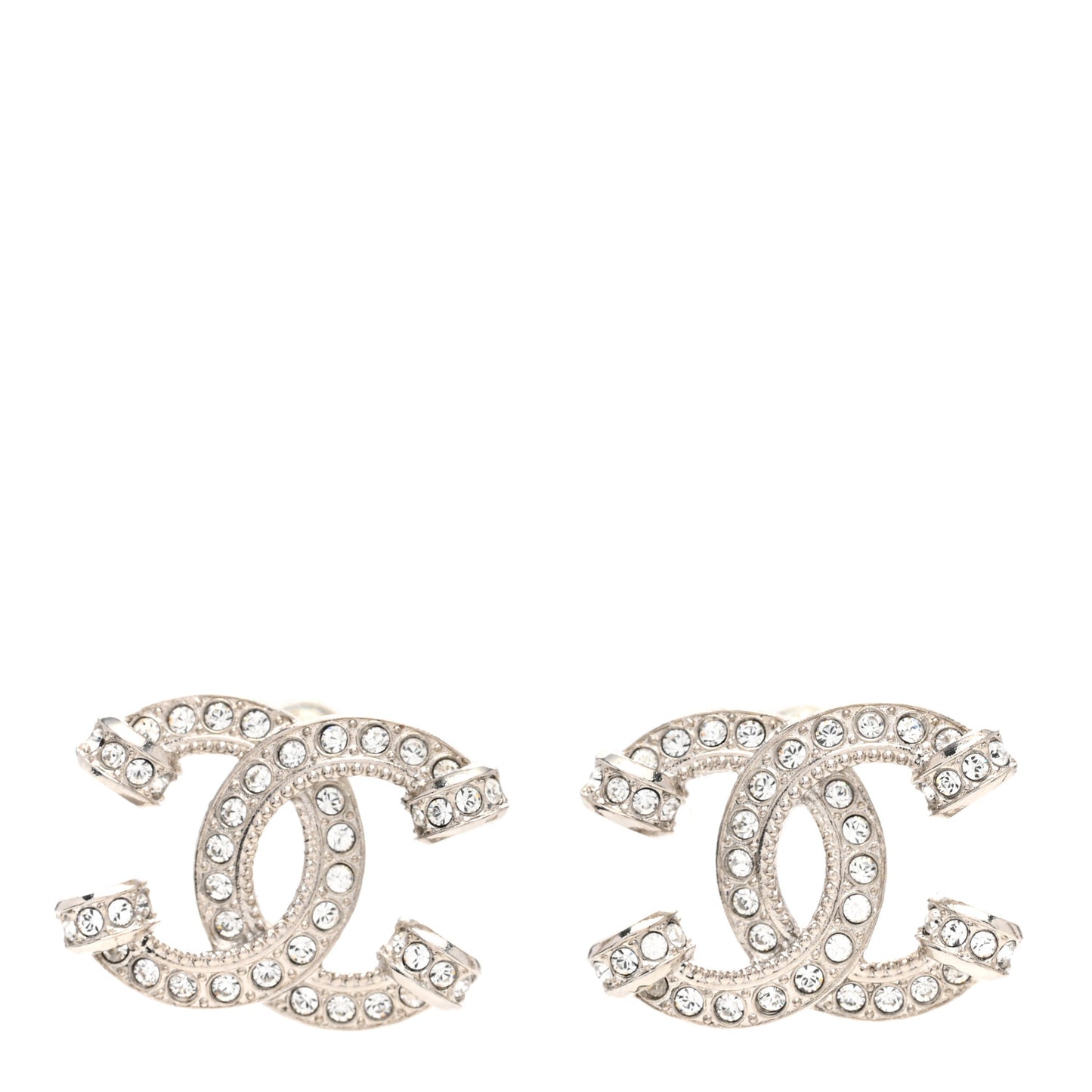 Crystal CC Earrings Silver