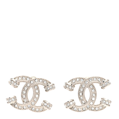 Chanel Crystal CC Earrings Silver 1 of 5