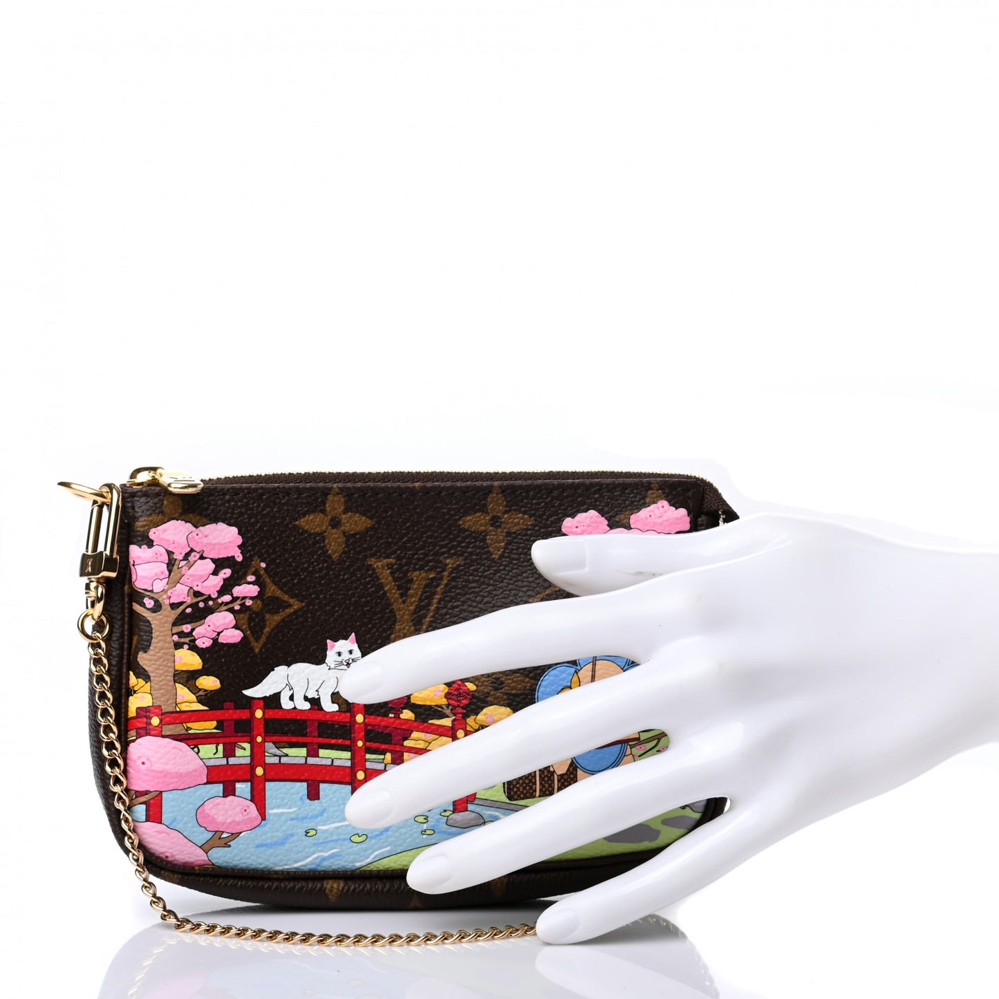 Monogram 2021 Christmas Animation Japanese Garden Mini Pochette Accessories Wisteria Pink