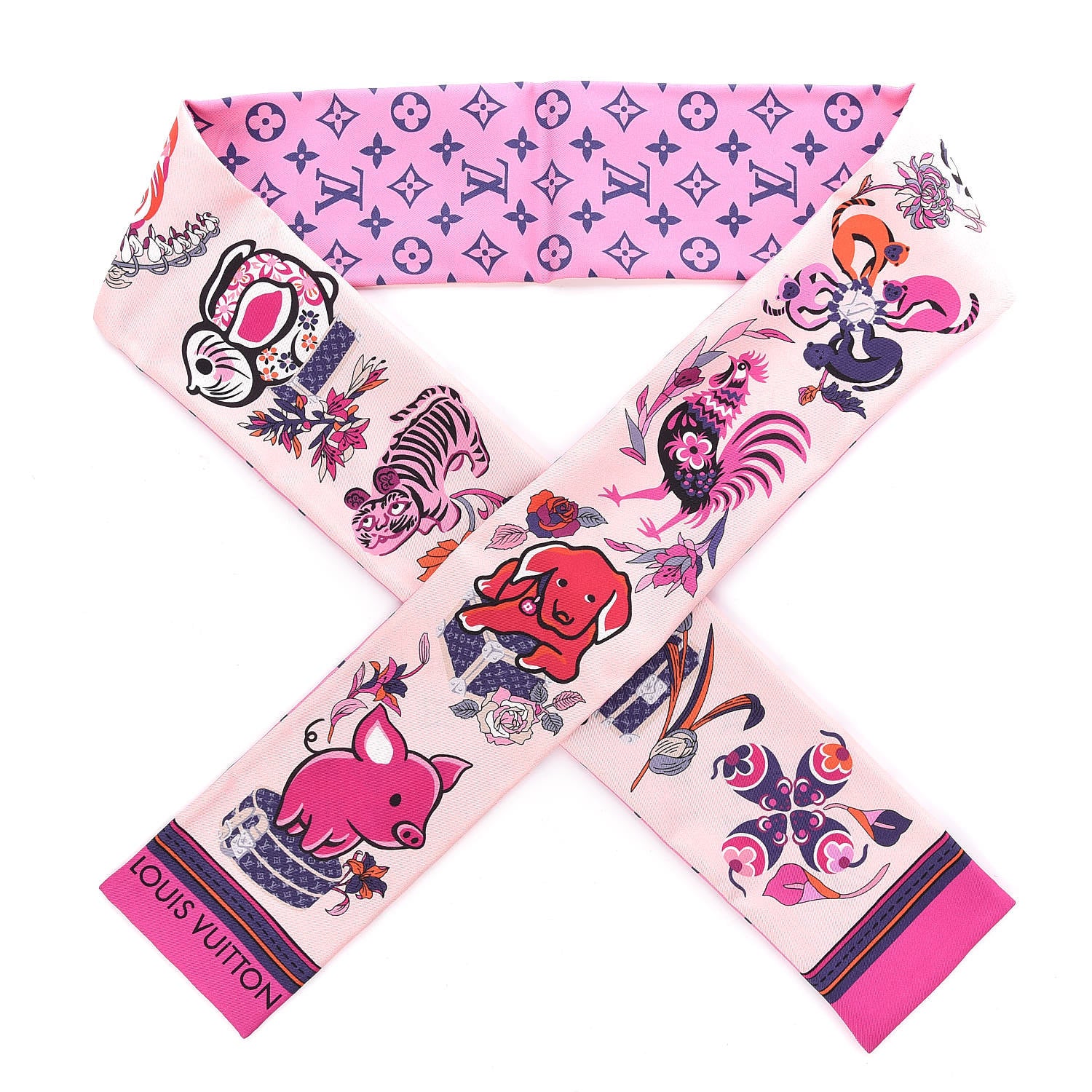 Louis Vuitton Silk Monogram Superstition Bandeau Rose 1 of 4