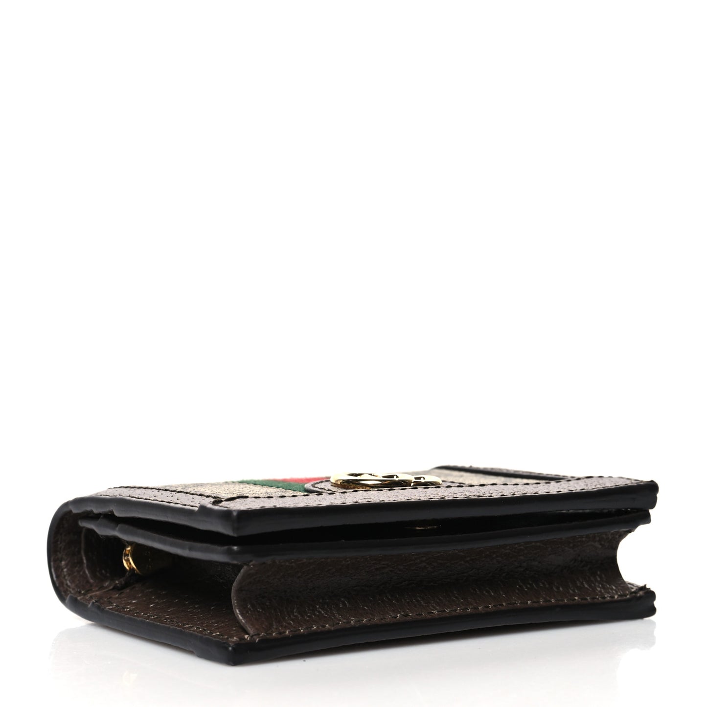 GG Supreme Monogram Web Ophidia Card Case Beige New Acero