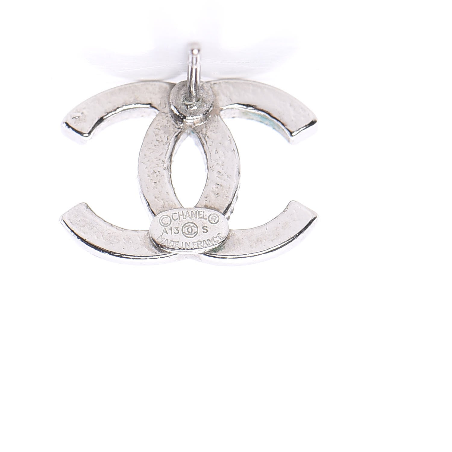 Chanel Crystal CC Earrings Silver 4 of 5