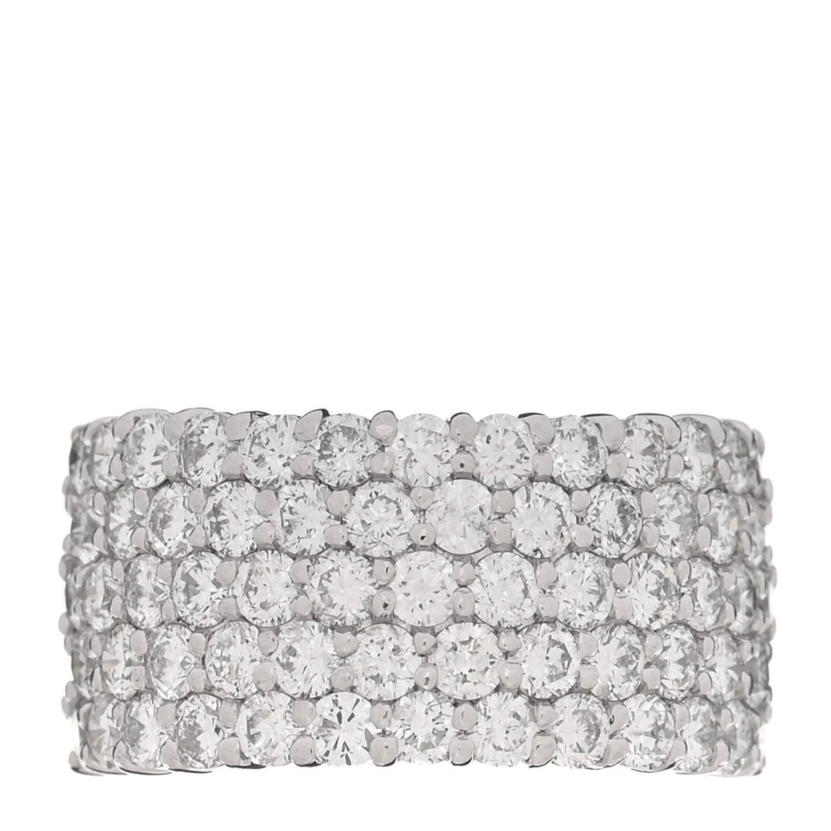 Platinum Diamond 3.02ctw Five Row Half Eternity Band Ring 54 6.75