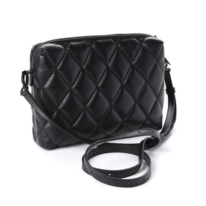Balenciaga Nappa Calfskin Quilted Touch B Camera Shoulder Bag Black 3 of 10