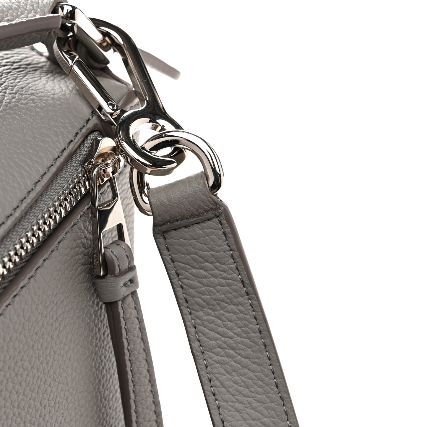 Soft Grained Calfskin Small Puzzle Edge Bag Pearl Grey