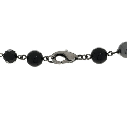 Chanel Ruthenium Pearl Beaded CC Long Necklace Black 4 of 5