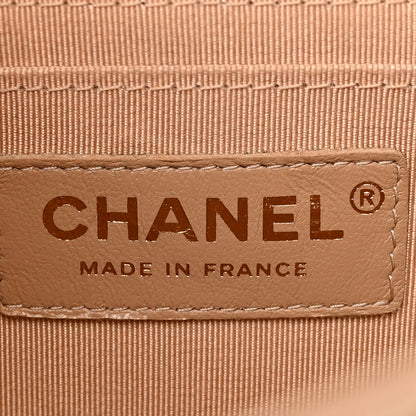 Chanel Metallic Caviar Chevron Quilted Medium Statement Flap Beige 6 of 11