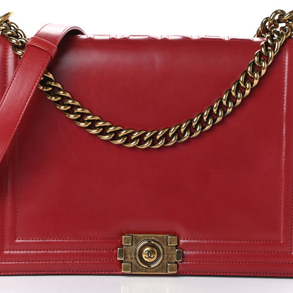 Chanel Glazed Calfskin Large Boy Flap Red 8 of 10