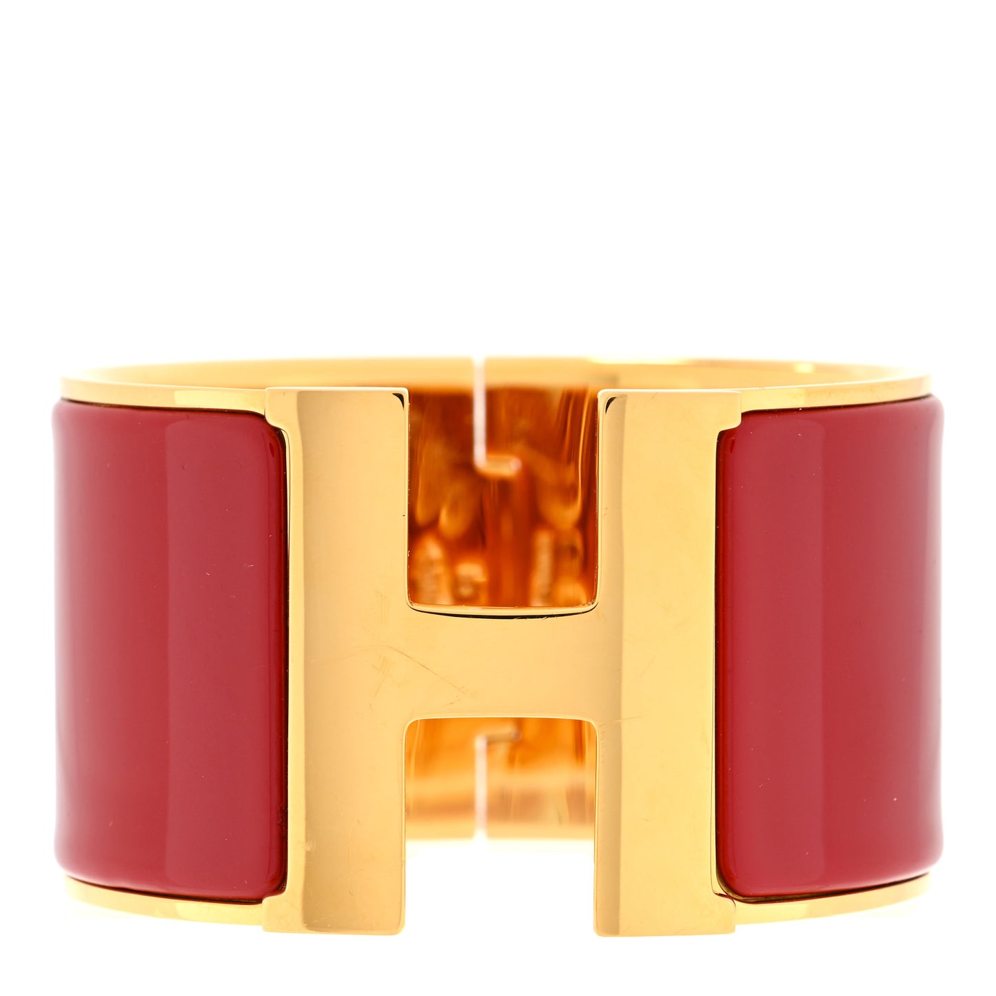 Enamel Clic Clac H Extra Wide Bracelet PM Rouge H