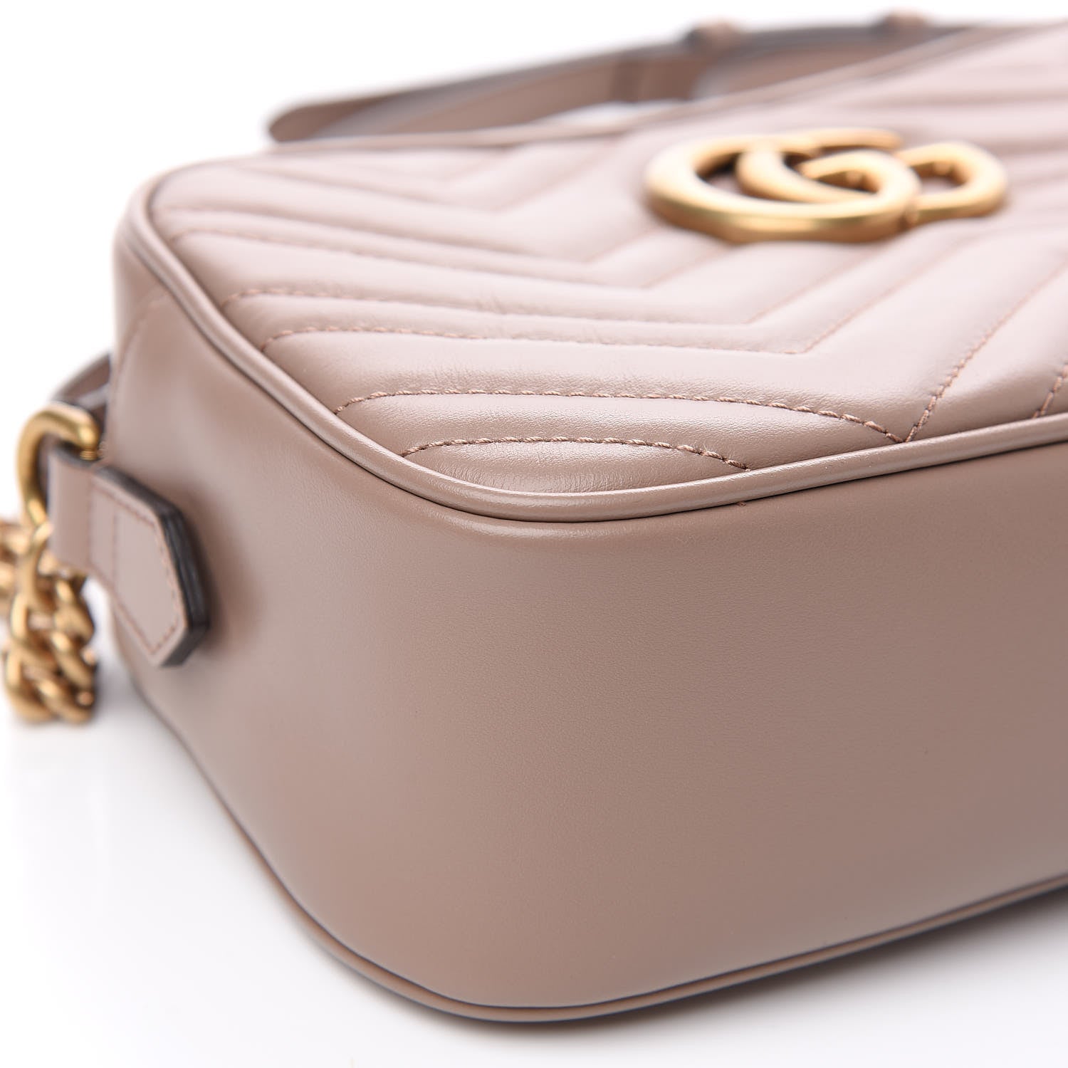 Gucci Calfskin Matelasse Small GG Marmont Chain Shoulder Bag Porcelain Rose 8 of 10