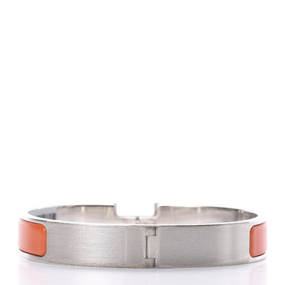 Hermes Matte Enamel Narrow Clic Clac HH Bracelet T5 Orange 2 of 3