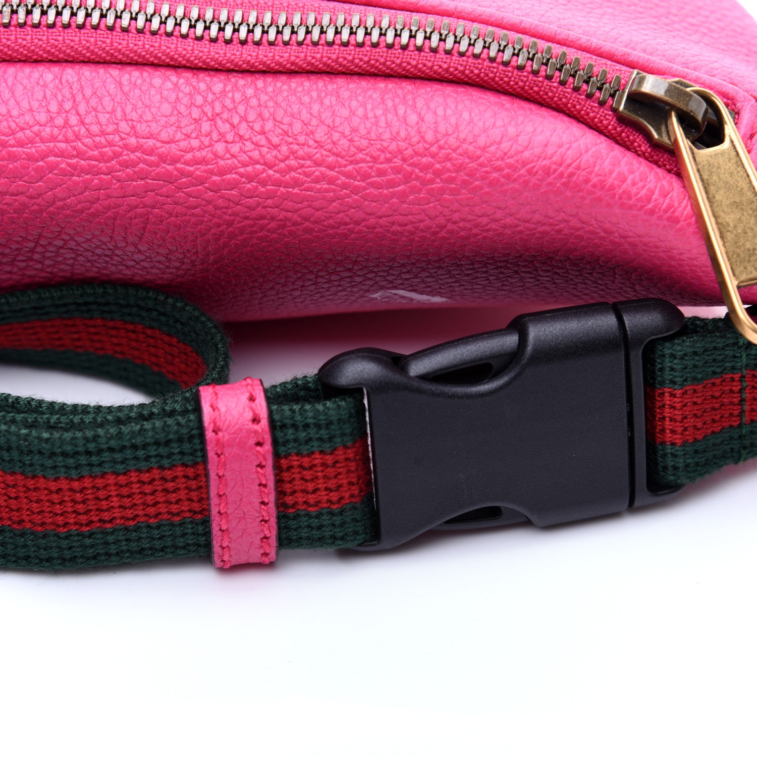 Gucci Grained Calfskin Small Logo Belt Bag Box Pink Green 12 of 12