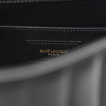 Saint Laurent Lambskin Matelasse Monogram Large Vicky Chain Bag Black 9 of 12