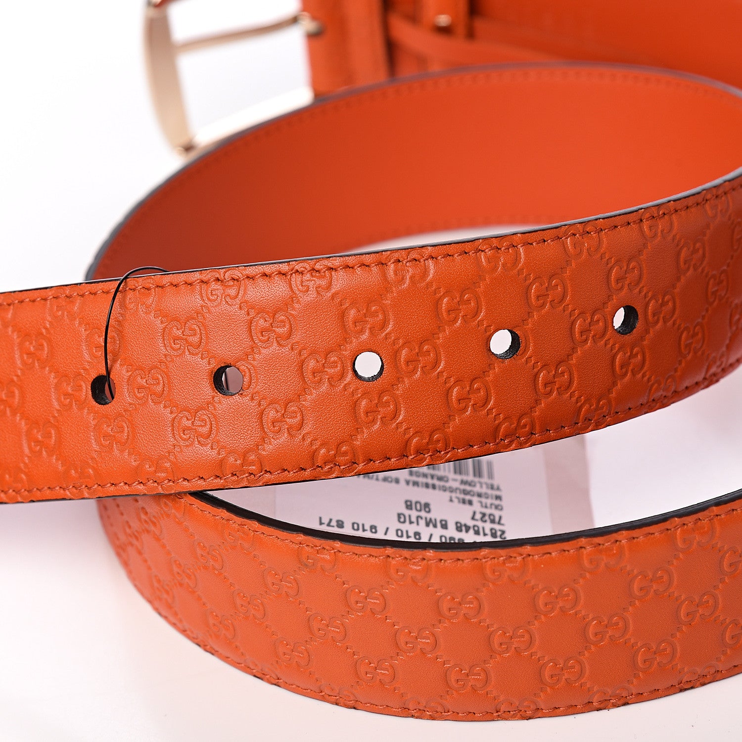 Gucci Soft Microguccissima 40mm Belt 90 36 Sun Orange 4 of 5
